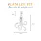 Dije de Plata  ley .925- en forma de Pulpo