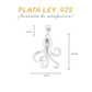 Dije de Plata Ley .925 en Forma  de Pulpo (DA033) - Joyería Marina