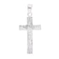 Dije crucifijo Cristo en relieve con textura veta de madera en plata .925 – vista frontal sobre fondo blanco