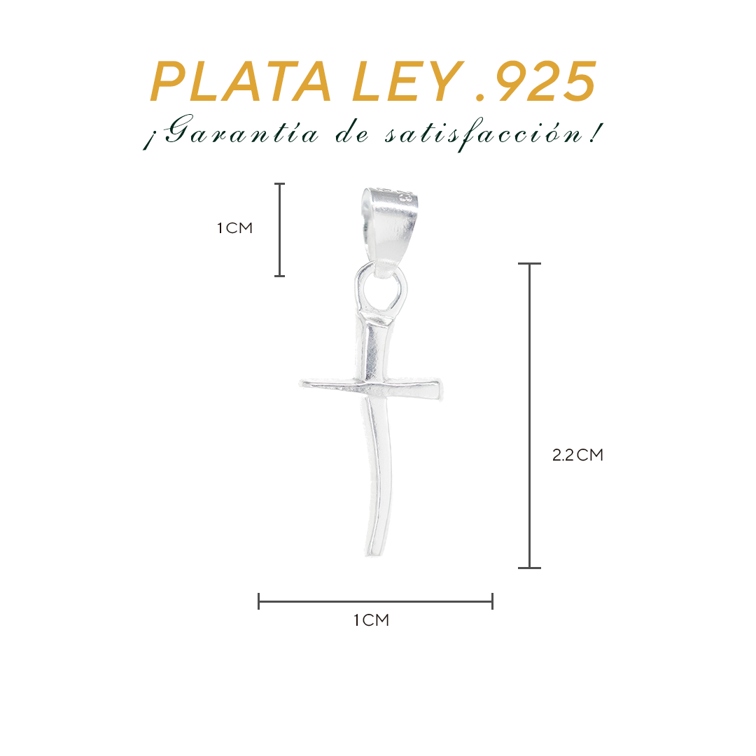 Dije Plata Ley .925 Medalla Cruz , MOD.DR008