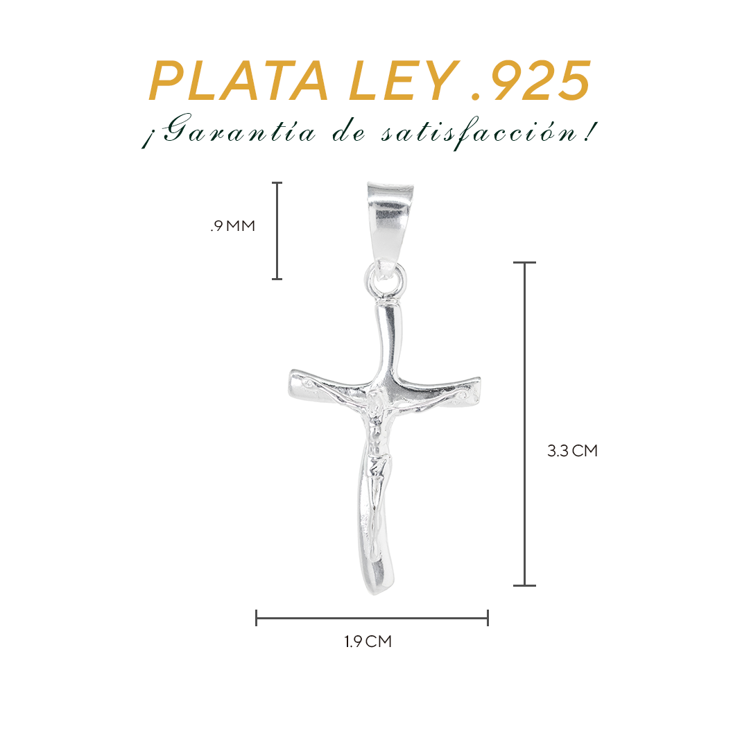Dije de Cruz con cristo en  Plata Ley .925 - mod. DR045