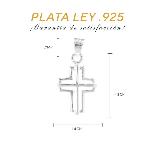 Dije  de Cruz en Plata Ley .925  Mod. DR047 - Joyería de Plata