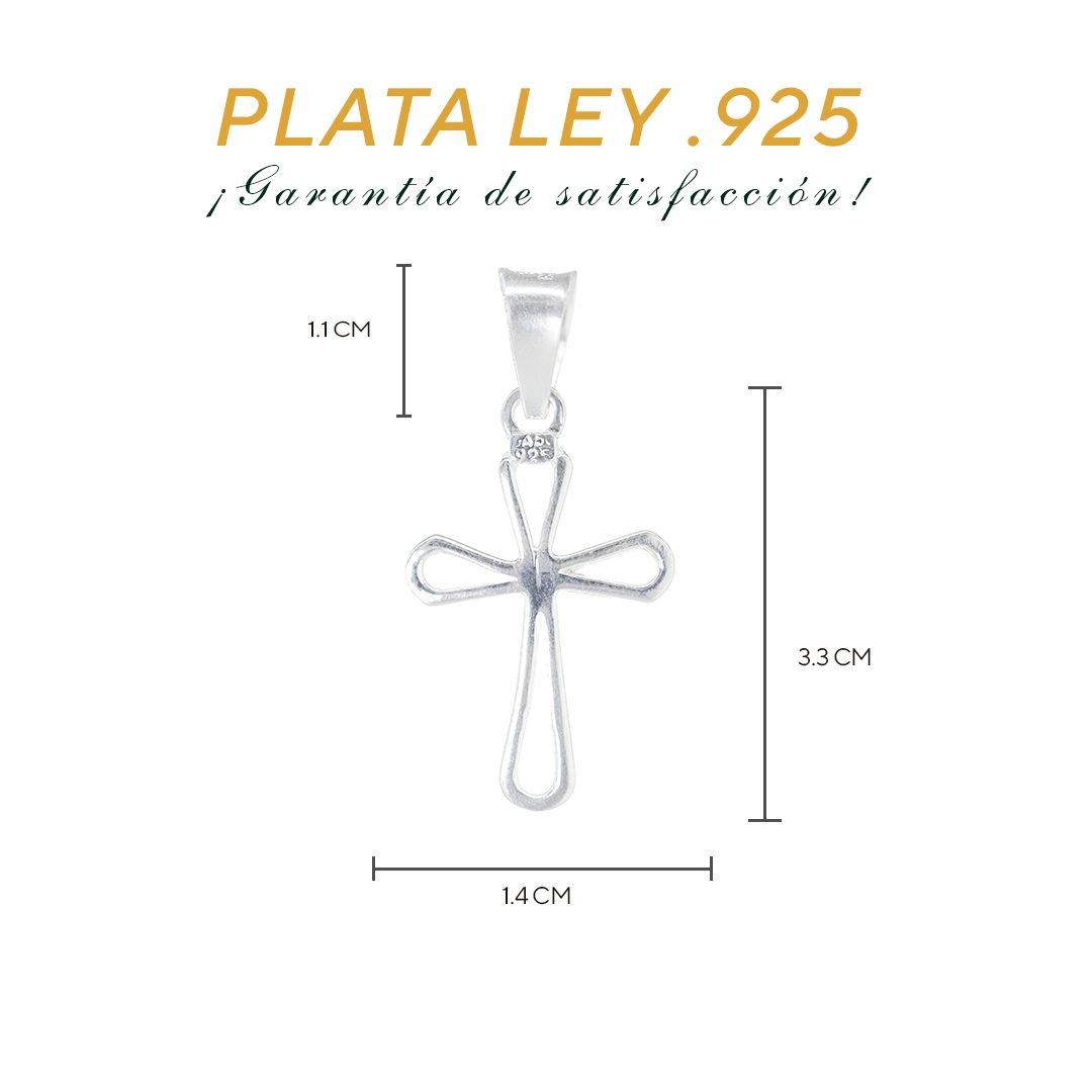 Dije de Cruz en  Plata ley  .925 Mod. DR079