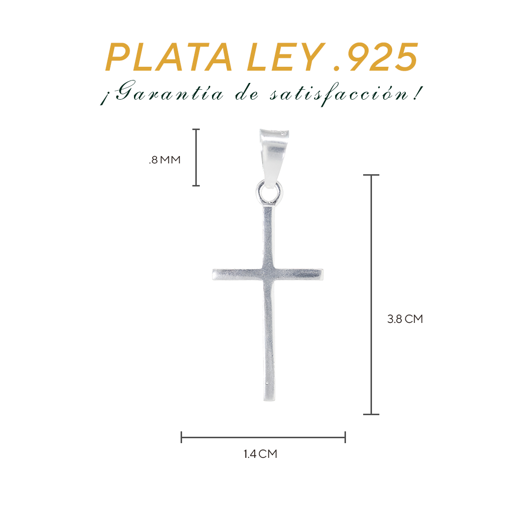 Dije de cruz en  Plata ley .925  mod. DR080 - Joyería de Plata