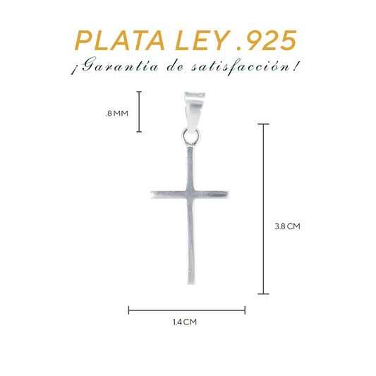 Dije de cruz en  Plata ley .925  mod. DR080 - Joyería de Plata