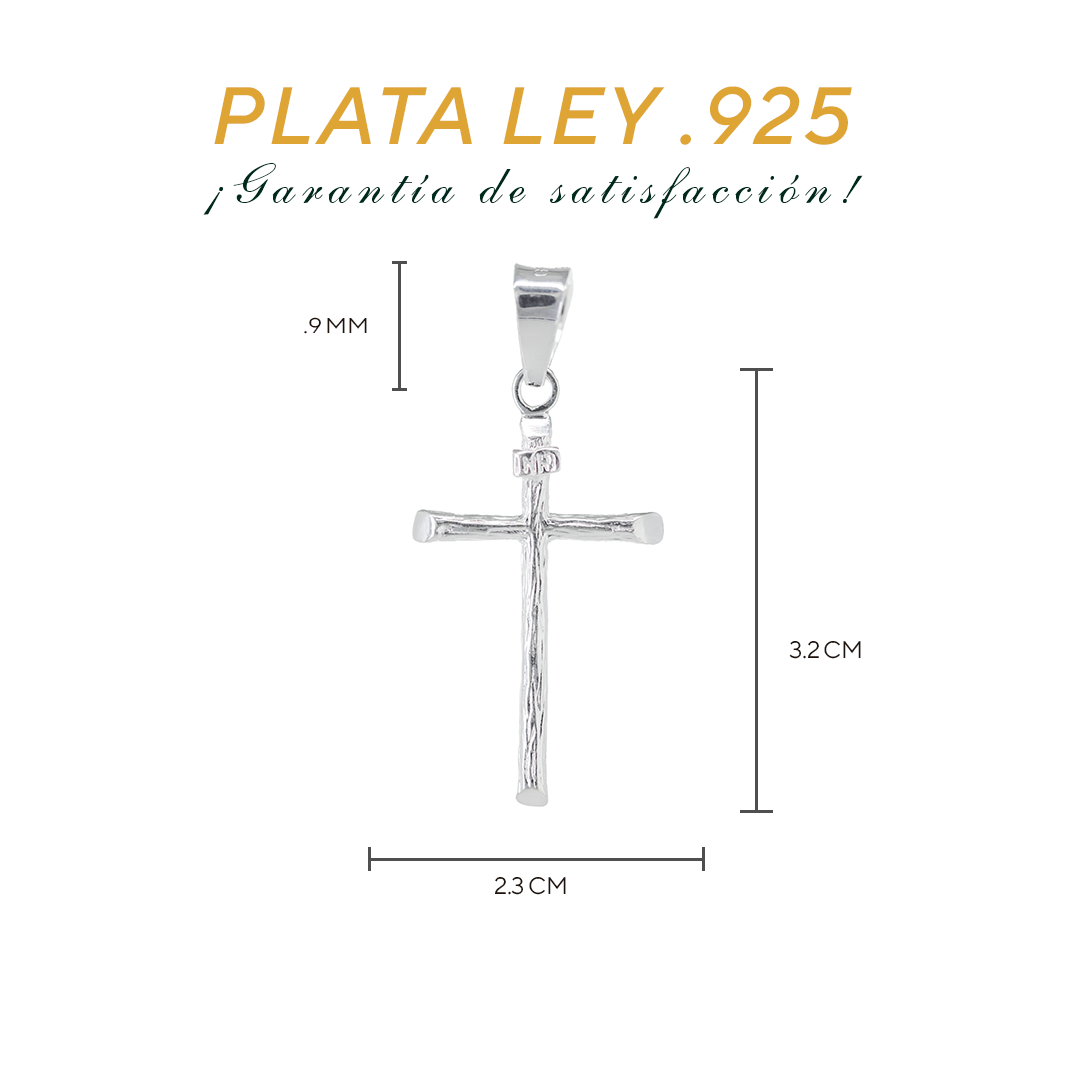 Dije de  Cruz en   Plata  Ley .925 , mod. DR081