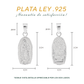 Dije Plata ley .925  Doble vista en forma  de la virgen de  Virgen de Guadalupe Mod.  DR089- Joyería Religiosa