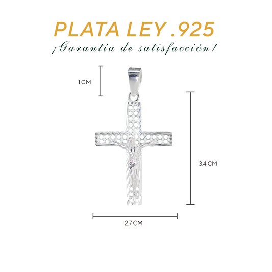 Dije de cruz con  Plata ley .925    DR128 - Joyería Religiosa