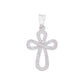 Dije Cruz Calada con zirconias en plata .925 — vista frontal