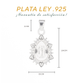 Dije de  Plata .925 Forma de la Virgen de Guadalupe con topacio blanco MOD. DRP025LP - Joyería Religiosa