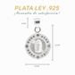 Dije  de Plata .925 en diseño  de la   Virgen de Guadalupe con TOPACIO BLANCO , Mod. DRP028LP - Joyería Religiosa