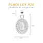 Dije  de Plata ley.925 en diseño de la  Virgen de Guadalupe con topacio blanco , Mod. DRP029LP - Joyería Religiosa