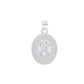 Dije Medalla Oval Virgen de Guadalupe chica con zirconias en plata .925 — vista frontal