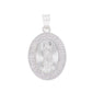 Dije Medalla Oval Virgen de Guadalupe con zirconias en plata .925 — vista frontal