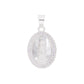 Dije Virgen de Guadalupe con zirconias en plata esterlina .925 — vista frontal sobre fondo blanco