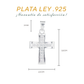 Dije de Plata  Ley .925  en forma Cruz con Topacio blanco  mod. DRP066- Joyería Religiosa