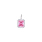 Dije Morganita Rosa con Halo de Zircones Blancos — Plata .925