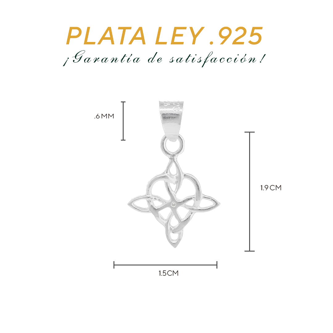 Set de Dije y Cadena de Plata - Nudo Celta con Cadena Fígaro .925