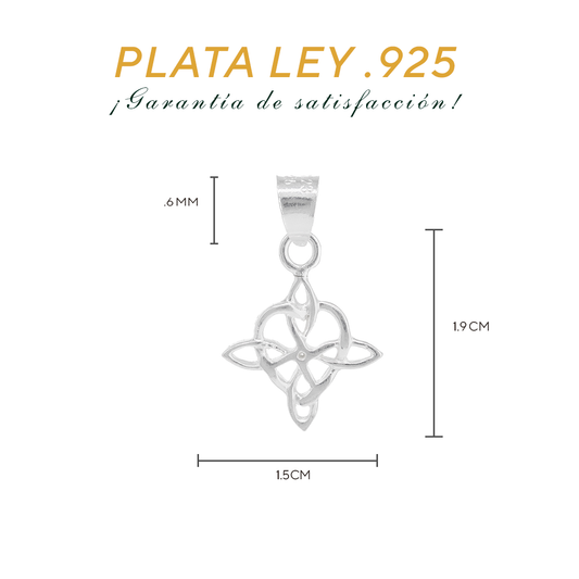 Set de Dije y Cadena de Plata - Nudo Celta con Cadena Fígaro .925