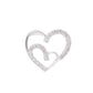 Dije doble corazón entrelazado con pavé de zirconias en plata .925 – vista frontal sobre fondo blanco