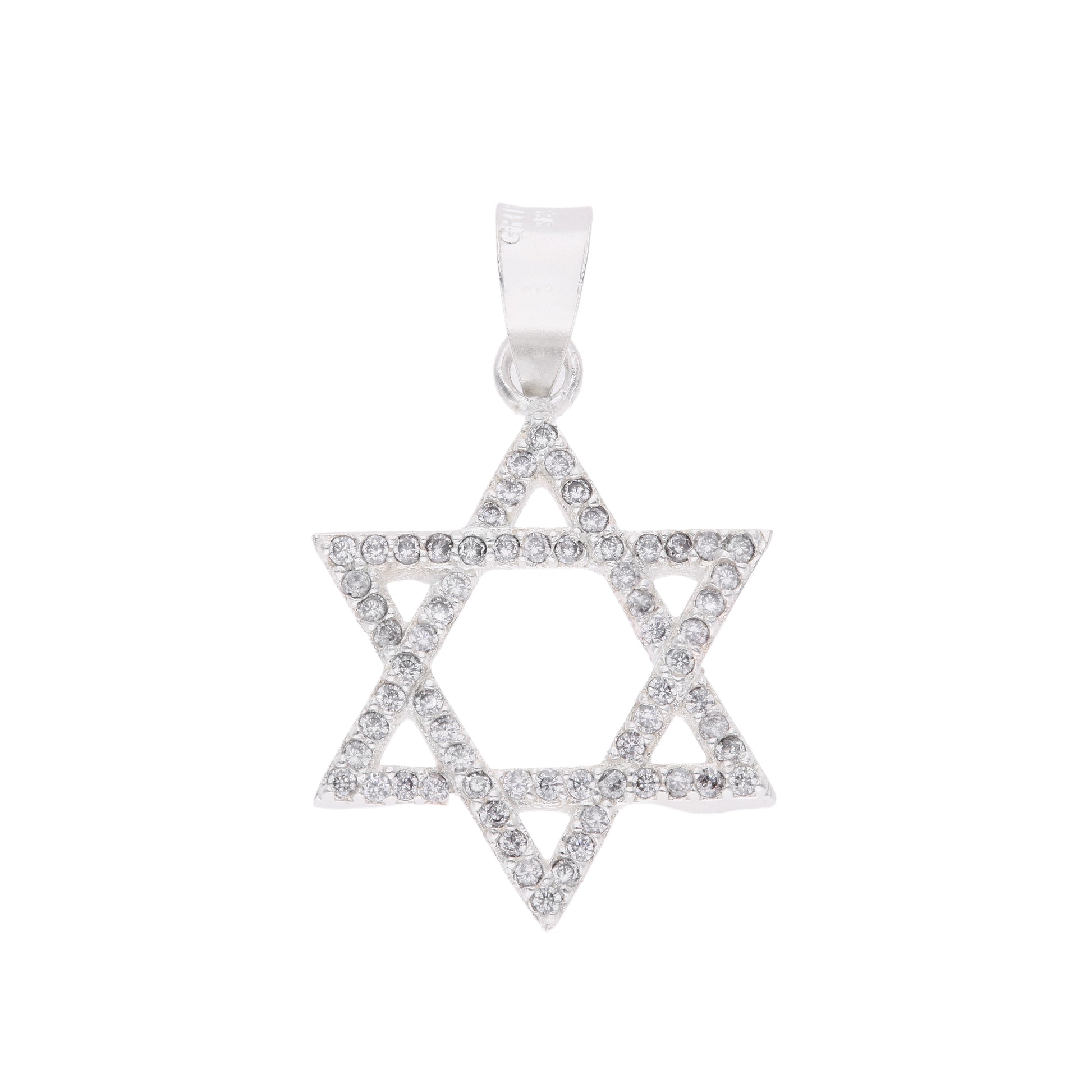 Dije Estrella de David con zirconias en plata .925 — vista frontal