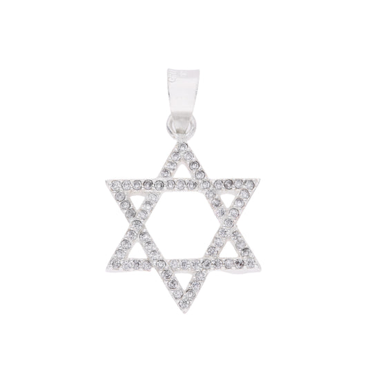 Dije Estrella de David con zirconias en plata .925 — vista frontal
