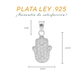 Dije de Plata ley .925 Forma Mano de Fátima con Circonia DAP059