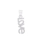Dije LOVE Vertical con Zircones Pavé — Plata .925 pendiente