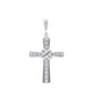 Dije de Plata .925 - Cruz Tubular con Nudo en X y Zircones Pavé en Rodio Negro