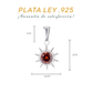 Set de Dije y Cadena de Plata - Sol con Zirconia Naranja con Cadena Fígaro .925