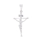 Dije crucifijo INRI con Cristo en relieve en plata .925 – vista frontal sobre fondo blanco