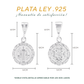 Set de Dije y Cadena de Plata - San Benito con Marco Filigrana Pequeño Doble Vista con Cadena (FBD-175)