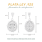 Set de Dije y Cadena de Plata - San Benito con Marco Filigrana Doble Vista con Cadena Fígaro (COM.FBD-189)