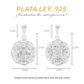 Set de Dije y Cadena de Plata - San Benito Grande con Marco Ornamental Doble Vista con Cadena Fígaro (FBD-226)