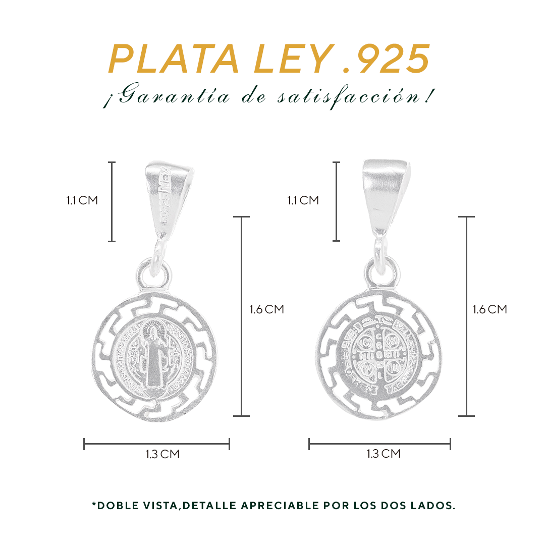Dije de Plata Ley .925 en forma de San Benito , Mod. FBD-235