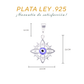Set de Dije y Cadena de Plata - Ojo Turco con Zirconias con Cadena Fígaro .925