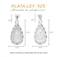 Set de Dije y Cadena de Plata Ley .925 - Virgen de Guadalupe y Sagrado corazón de Jesús  con Cadena Fígaro (COM.G-03)