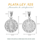 Set de Dije y Cadena de Plata ley.925 - Virgen de Guadalupe y sagrado corazón con Cadena Fígaro (COM.I-05 L/SC)