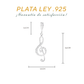 Dije de Plata .925  en Forma  de Signo Musical con Circonia MBDVP029 - Joyería Musical