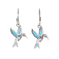 Aretes Colibrí con Ópalo Azul Turquesa — Plata .925 | OP-FAU-25-0255
