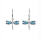 Aretes Libélula con Ópalo Azul y Zirconia Lila — Plata Esterlina .925