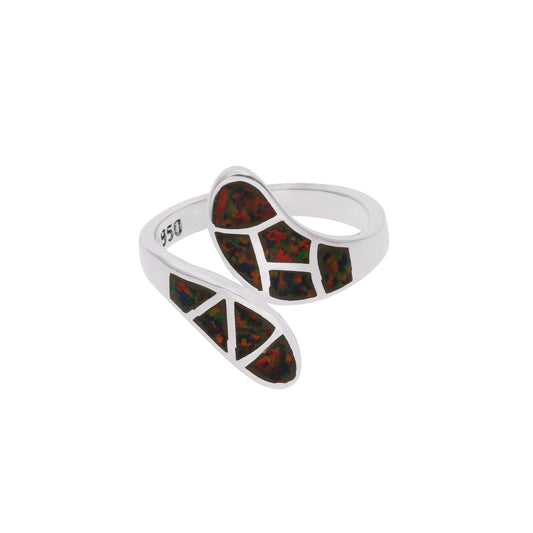 Anillo Bypass Doble Cabeza con Ópalo Verde — Plata Esterlina .925