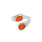 Anillo Bypass Doble Ópalo de Fuego Rojo — Plata .925 | OP-FAU-25-0610