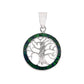 Dije Árbol de la Vida con ópalo verde en plata esterlina .925 — vista frontal sobre fondo blanco