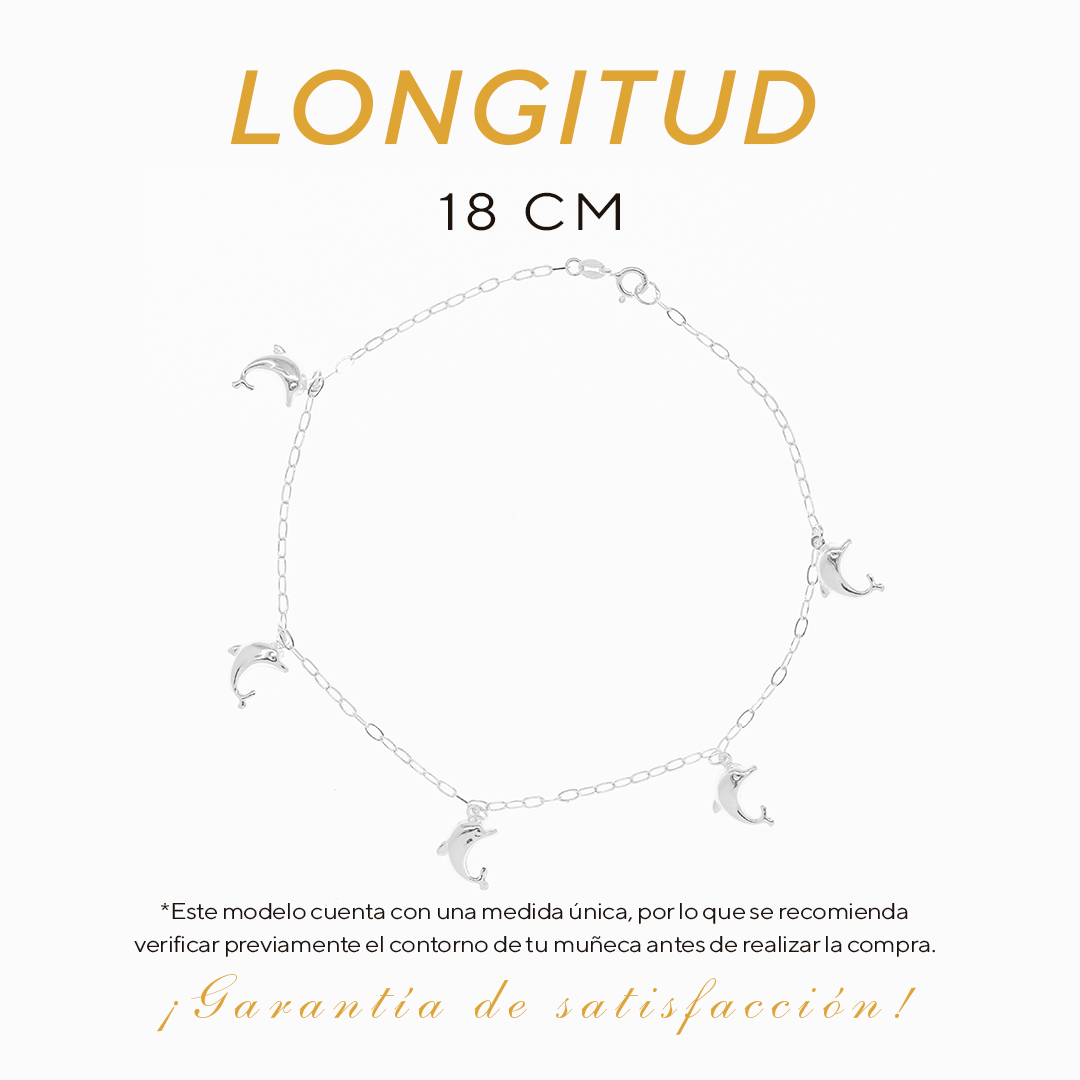 Pulsera de Plata .925 - Dijes de Delfín (1mm - 18cm)