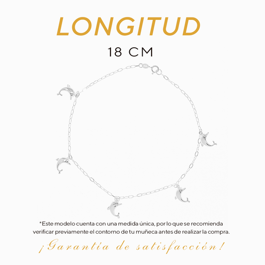 Pulsera de Plata .925 - Dijes de Delfín (1mm - 18cm)