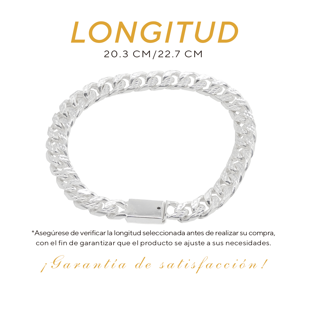 Pulso de Plata Ley .925 - Estilo Barbado (8mm)