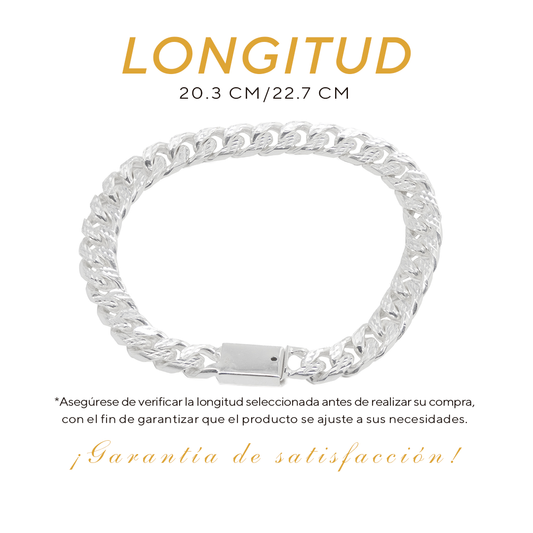 Pulso de Plata Ley .925 - Estilo Barbado (8mm)