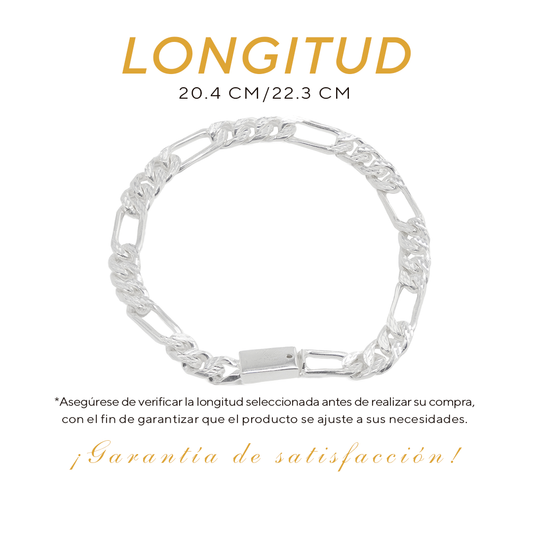 Pulso de Plata .925 - Estilo Fígaro (6mm)
