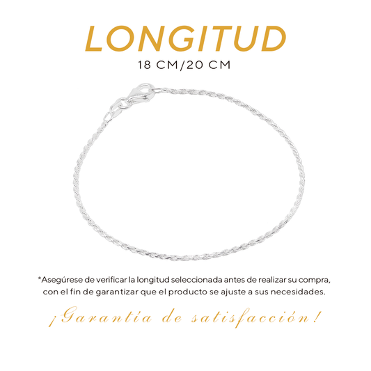 Pulso de Plata .925 - Estilo Torsal (1mm)